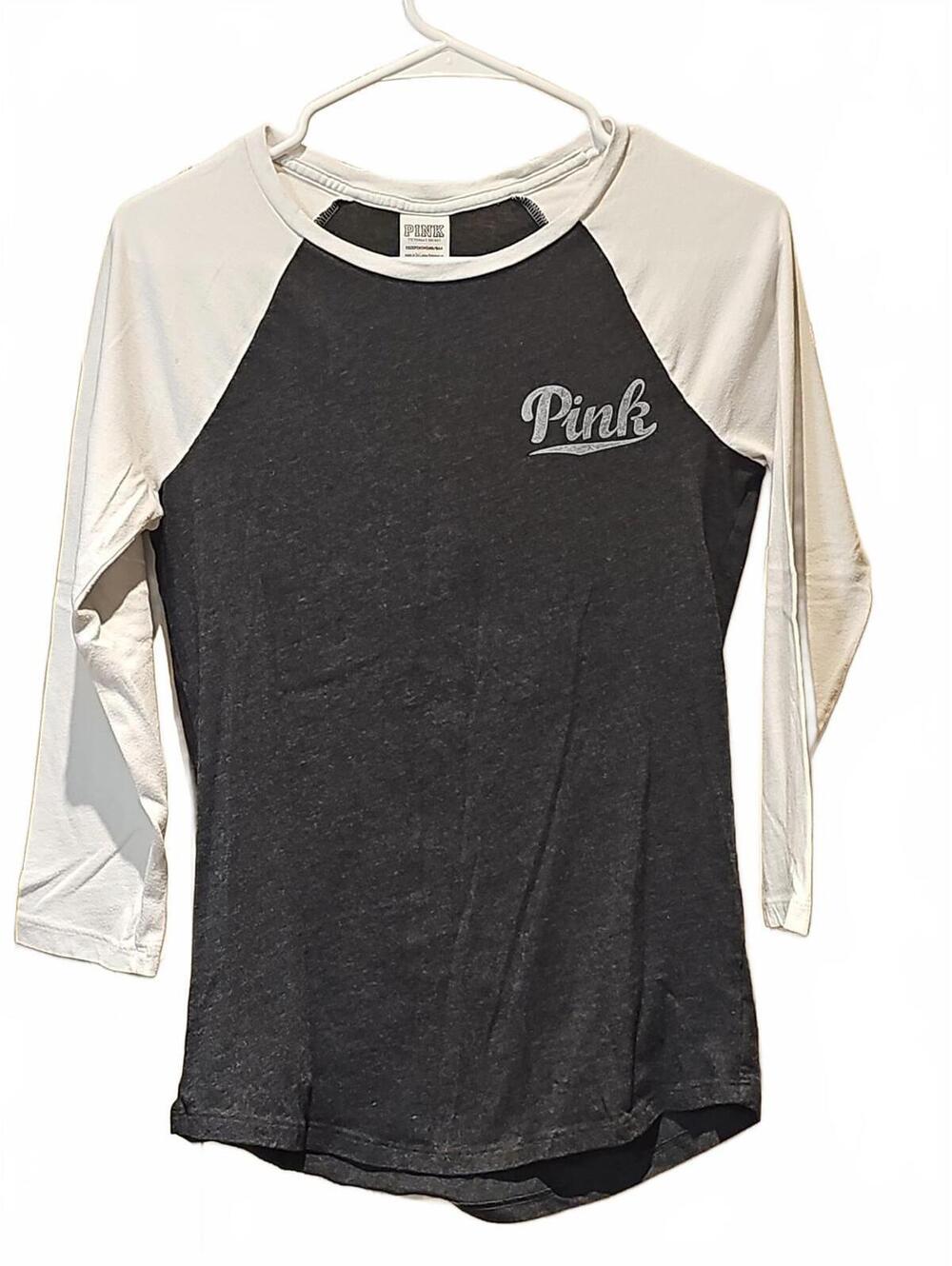 Victoria's Secret Women's Black Ivory XS Ringer T-Shirt